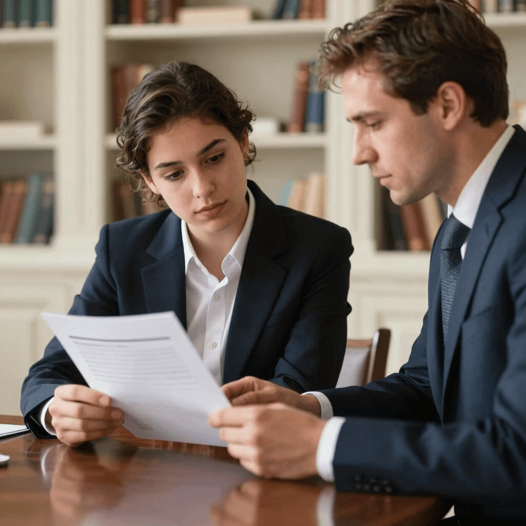 Student and consultant reviewing an application profile